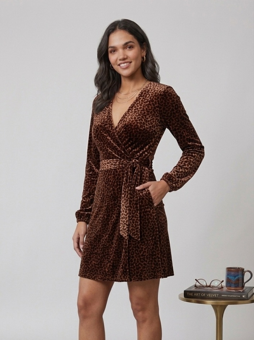 Beautiful animal print J Crew wrap dress